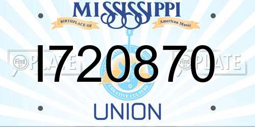 I720870 Mississippi License Plate