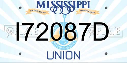 I72087D Mississippi License Plate