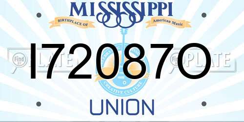 I72087O Mississippi License Plate