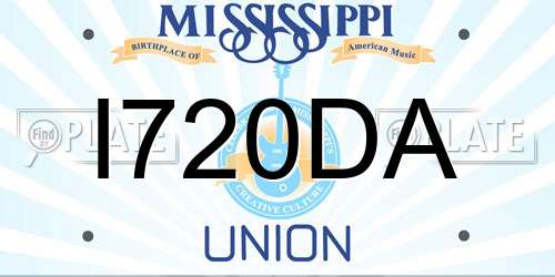 I720DA Mississippi License Plate