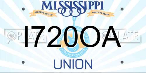 I720OA Mississippi License Plate