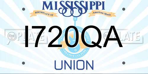 I720QA Mississippi License Plate