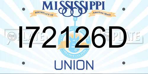 I72126D Mississippi License Plate