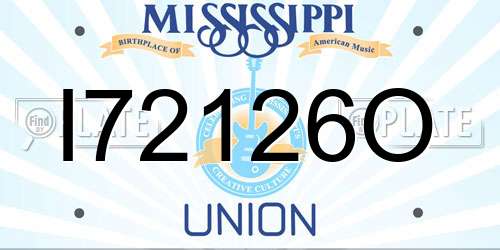 I72126O Mississippi License Plate