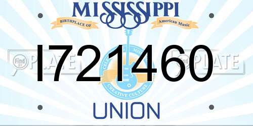 I721460 Mississippi License Plate