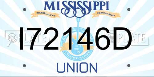 I72146D Mississippi License Plate