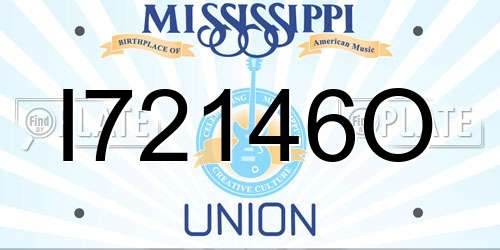 I72146O Mississippi License Plate