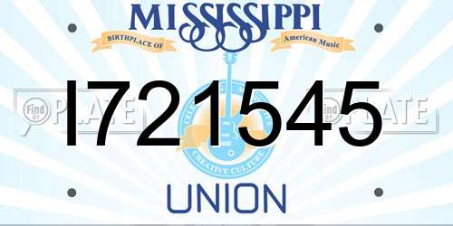 I721545 Mississippi License Plate