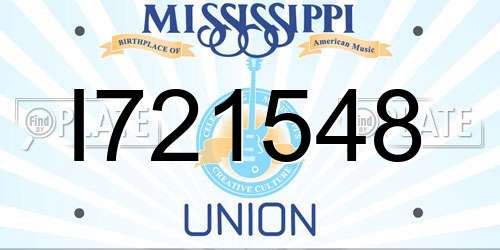 I721548 Mississippi License Plate