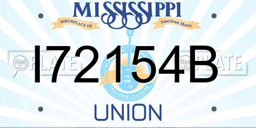 I72154B Mississippi License Plate