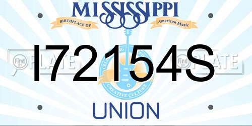 I72154S Mississippi License Plate