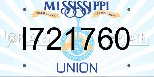 I721760 Mississippi License Plate