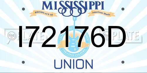 I72176D Mississippi License Plate