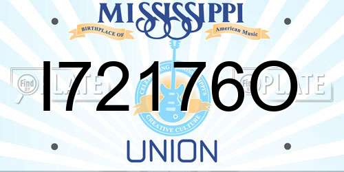 I72176O Mississippi License Plate