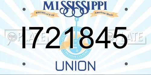 I721845 Mississippi License Plate