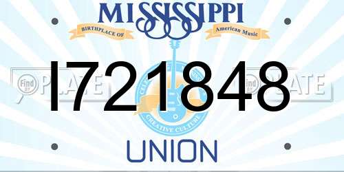 I721848 Mississippi License Plate