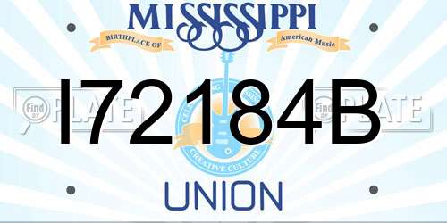I72184B Mississippi License Plate