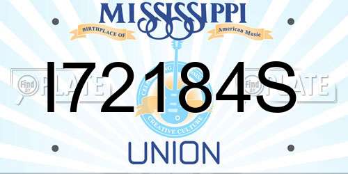 I72184S Mississippi License Plate