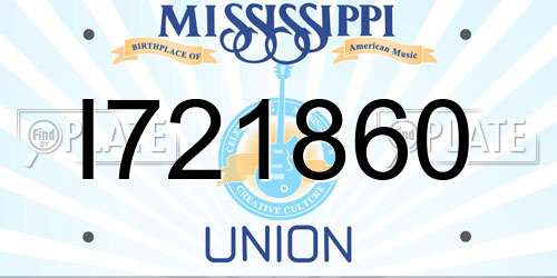 I721860 Mississippi License Plate