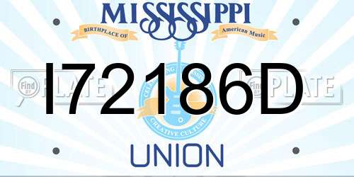 I72186D Mississippi License Plate