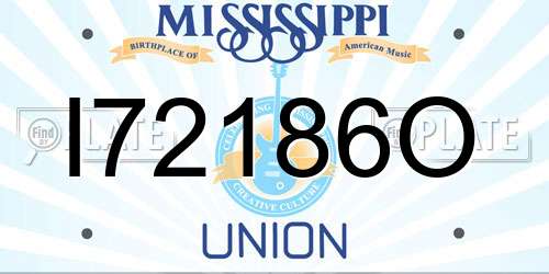 I72186O Mississippi License Plate