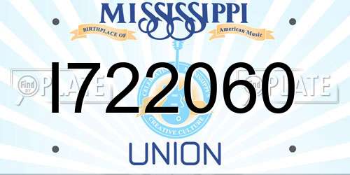 I722060 Mississippi License Plate