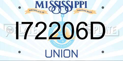 I72206D Mississippi License Plate