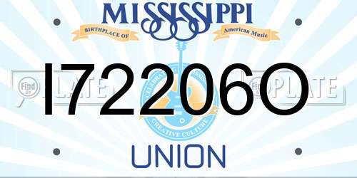 I72206O Mississippi License Plate