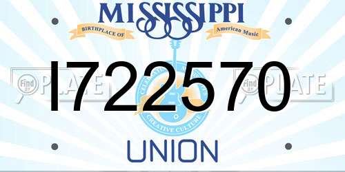 I722570 Mississippi License Plate