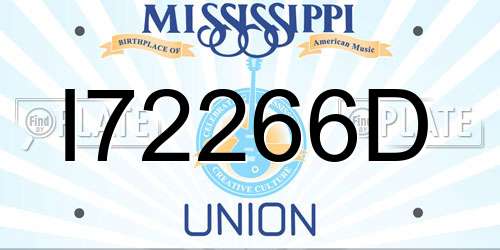 I72266D Mississippi License Plate