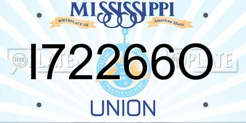 I72266O Mississippi License Plate