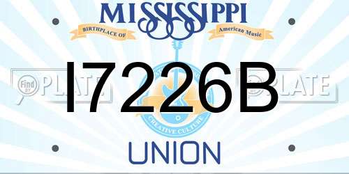 I7226B Mississippi License Plate
