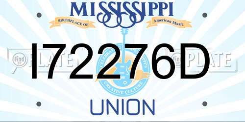 I72276D Mississippi License Plate