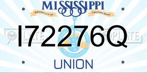 I72276Q Mississippi License Plate
