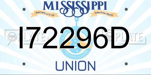 I72296D Mississippi License Plate