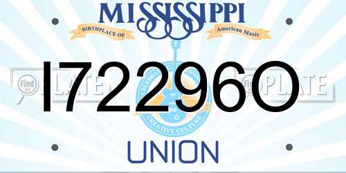 I72296O Mississippi License Plate