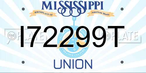 I72299T Mississippi License Plate