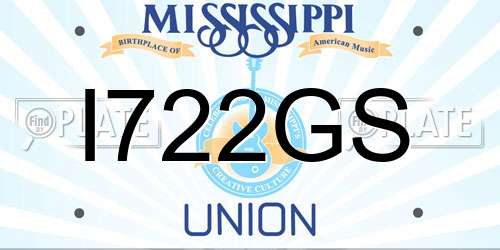 I722GS Mississippi License Plate