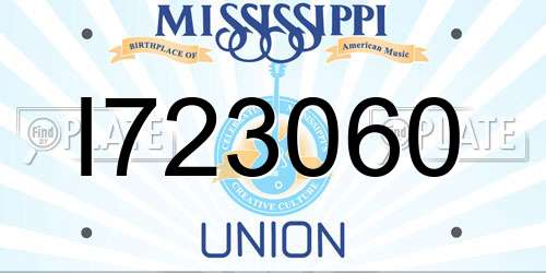 I723060 Mississippi License Plate