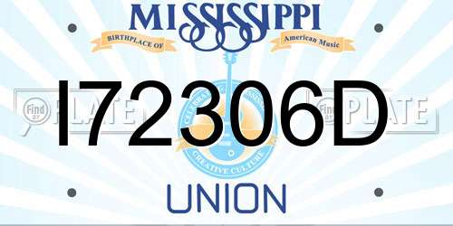 I72306D Mississippi License Plate