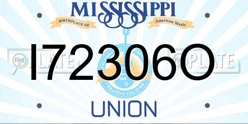 I72306O Mississippi License Plate