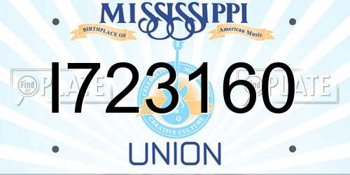 I723160 Mississippi License Plate