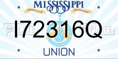 I72316Q Mississippi License Plate