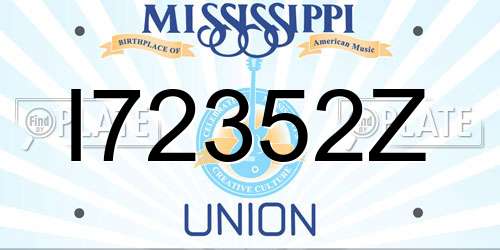 I72352Z Mississippi License Plate
