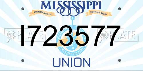 I723577 Mississippi License Plate