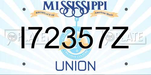 I72357Z Mississippi License Plate