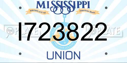 I723822 Mississippi License Plate