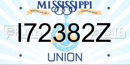 I72382Z Mississippi License Plate