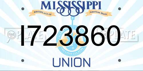 I723860 Mississippi License Plate