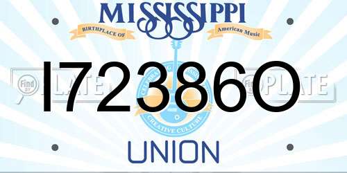 I72386O Mississippi License Plate